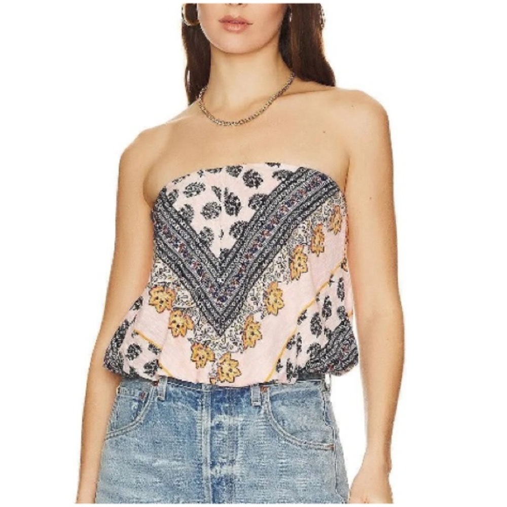 Free People Borderline Bandana Print Tube Top